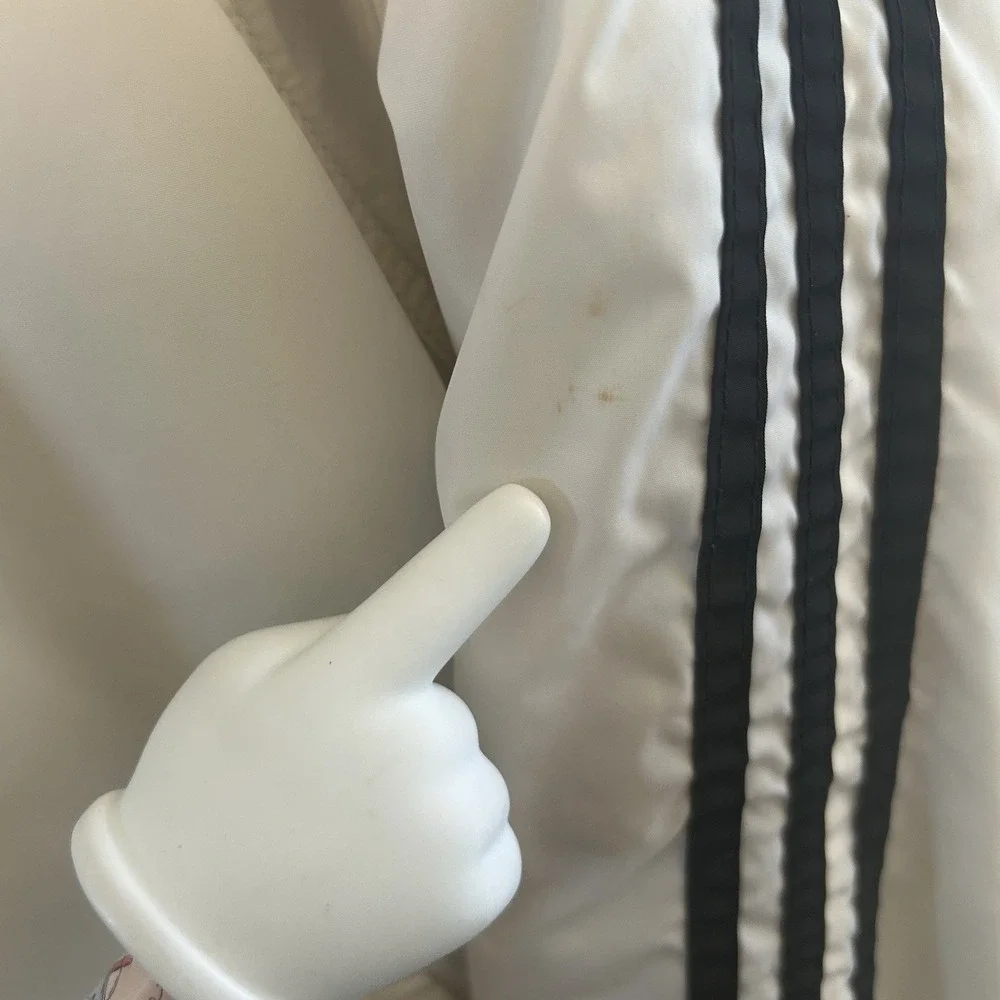 Vintage Y2K Adidas Men's Reversible Hooded Puffer Jacket XXL Retro White‎ Black